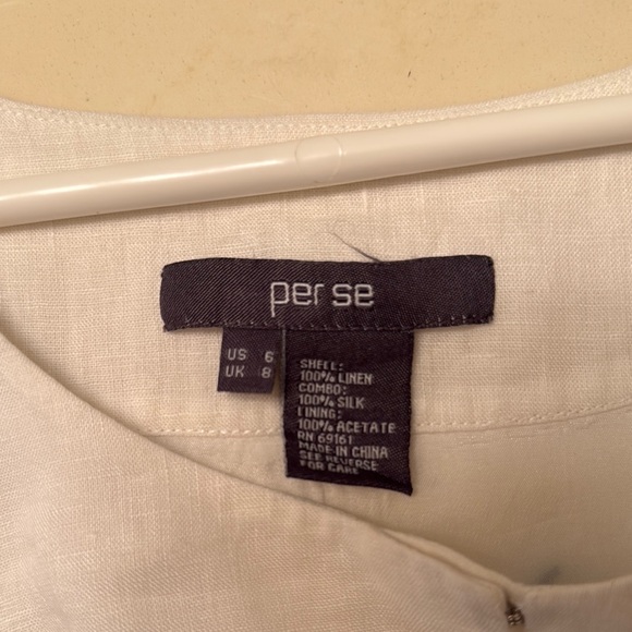 Per Se White Embellished Scoop Neck Tank Top Size 6 US - Picture 2 of 3